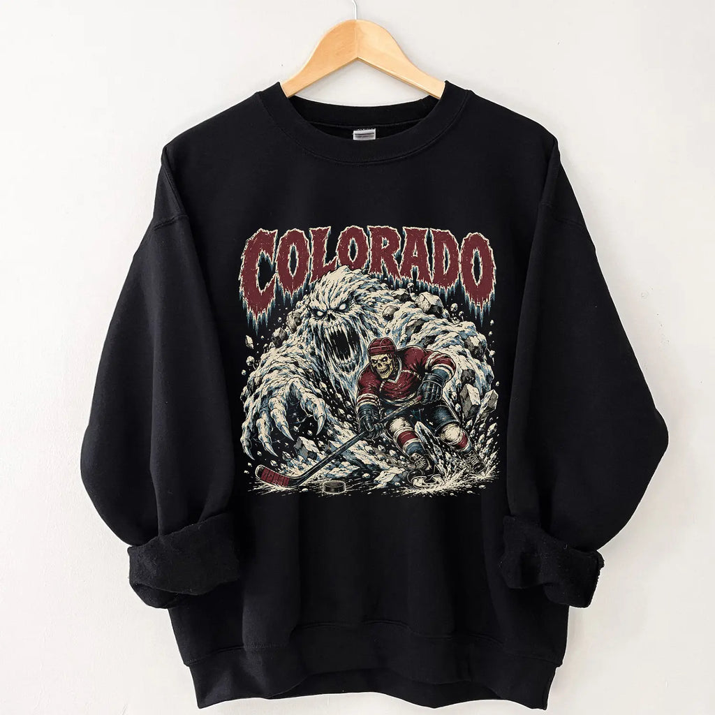 Gildan USA 32 Teams Ice Hockey Skull Vintage Sweatshirt Classic 90s All Team Ice Hockey Sweatshirt, Ice Hockey Game Day Sweatshirt, Team Unisex Sweatshirt Gift Ice Hockey