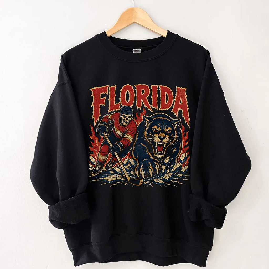 Gildan USA 32 Teams Ice Hockey Skull Vintage Sweatshirt Classic 90s All Team Ice Hockey Sweatshirt, Ice Hockey Game Day Sweatshirt, Team Unisex Sweatshirt Gift Ice Hockey